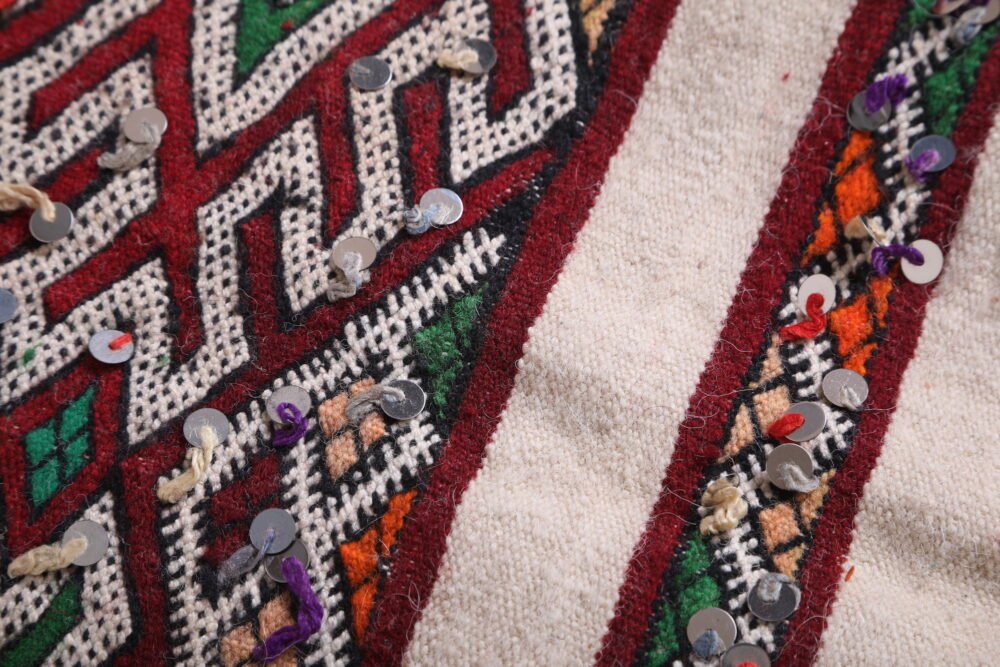 Moroccan Floor Poufs with Tribal Patterns | Long Berber Ottomans - Image 9