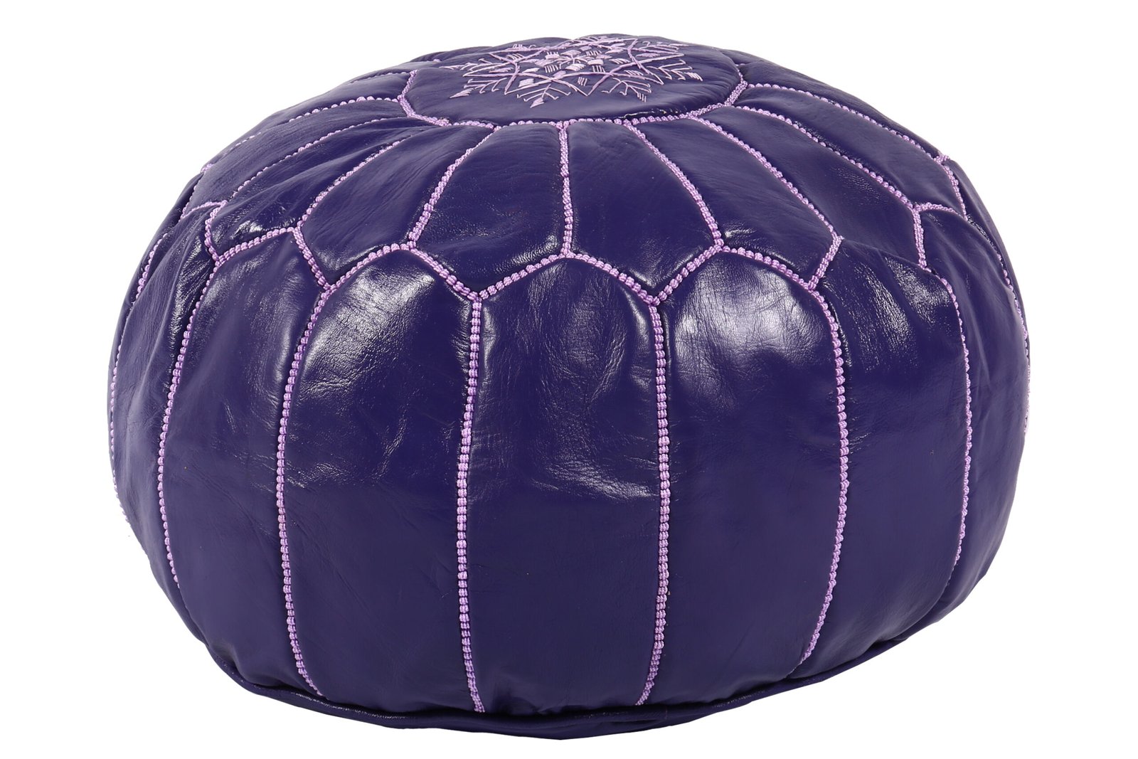 Handcrafted Dark Purple Moroccan Pouf