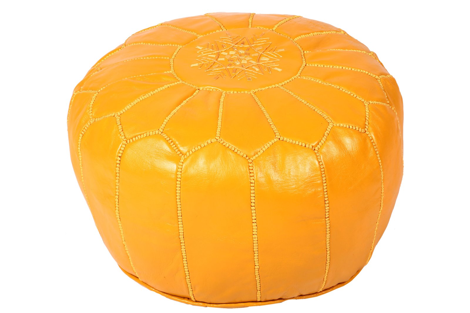 Yellow Moroccan pouf