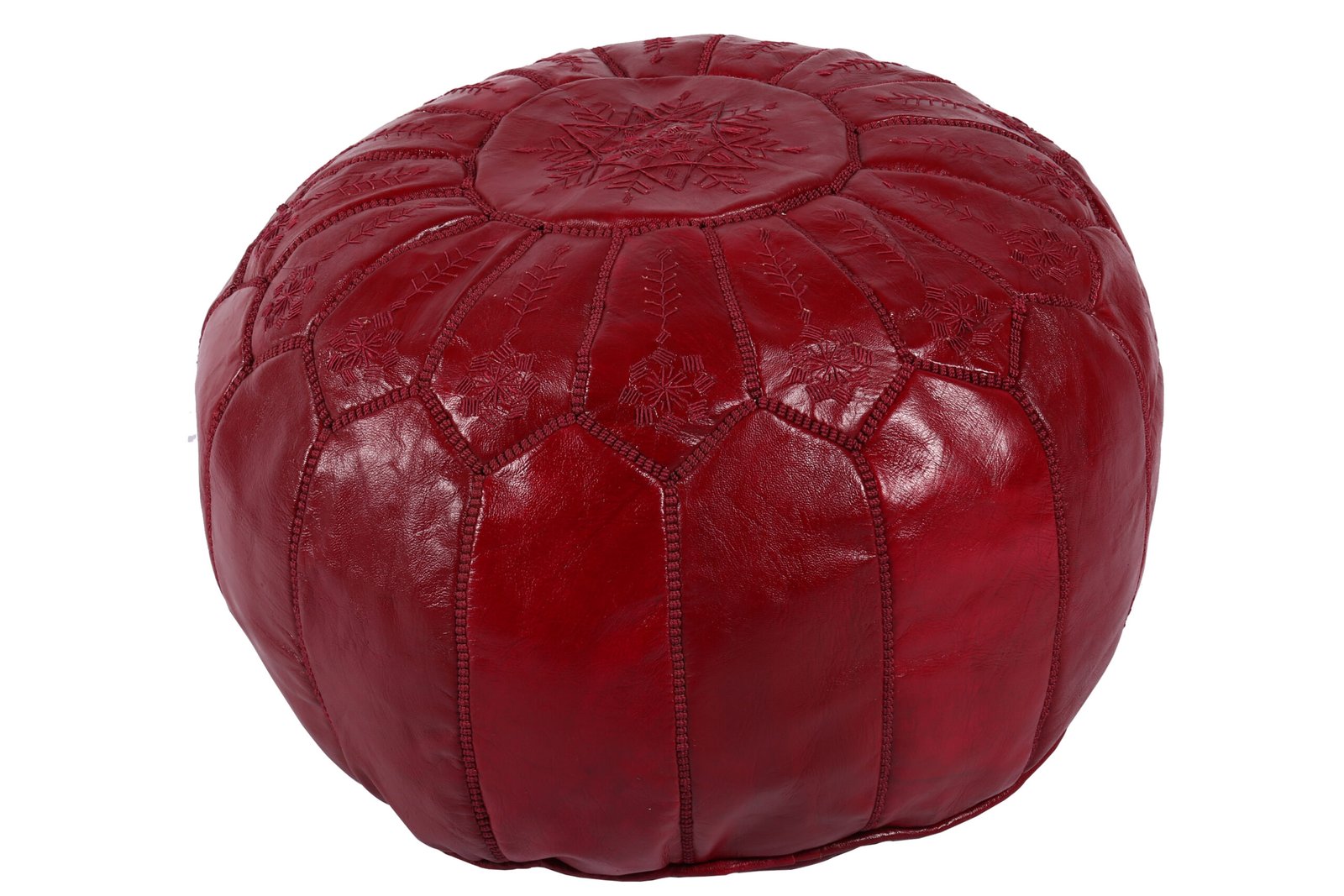 Dark Red Moroccan Pouf
