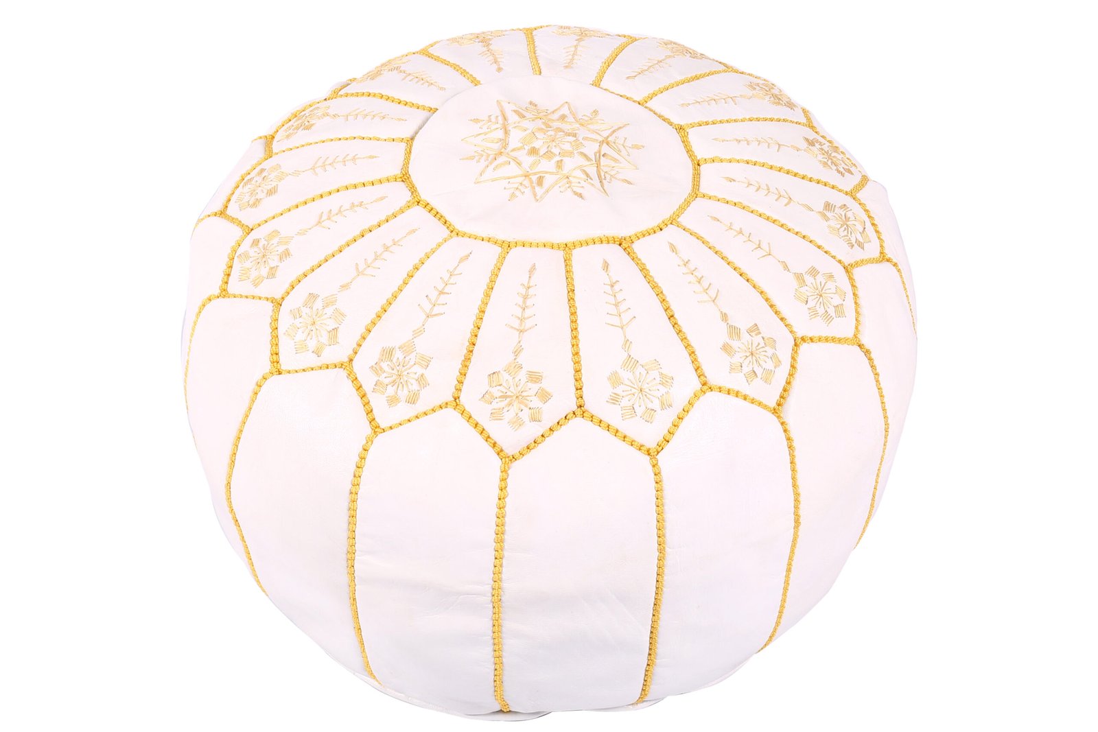 White Moroccan pouf