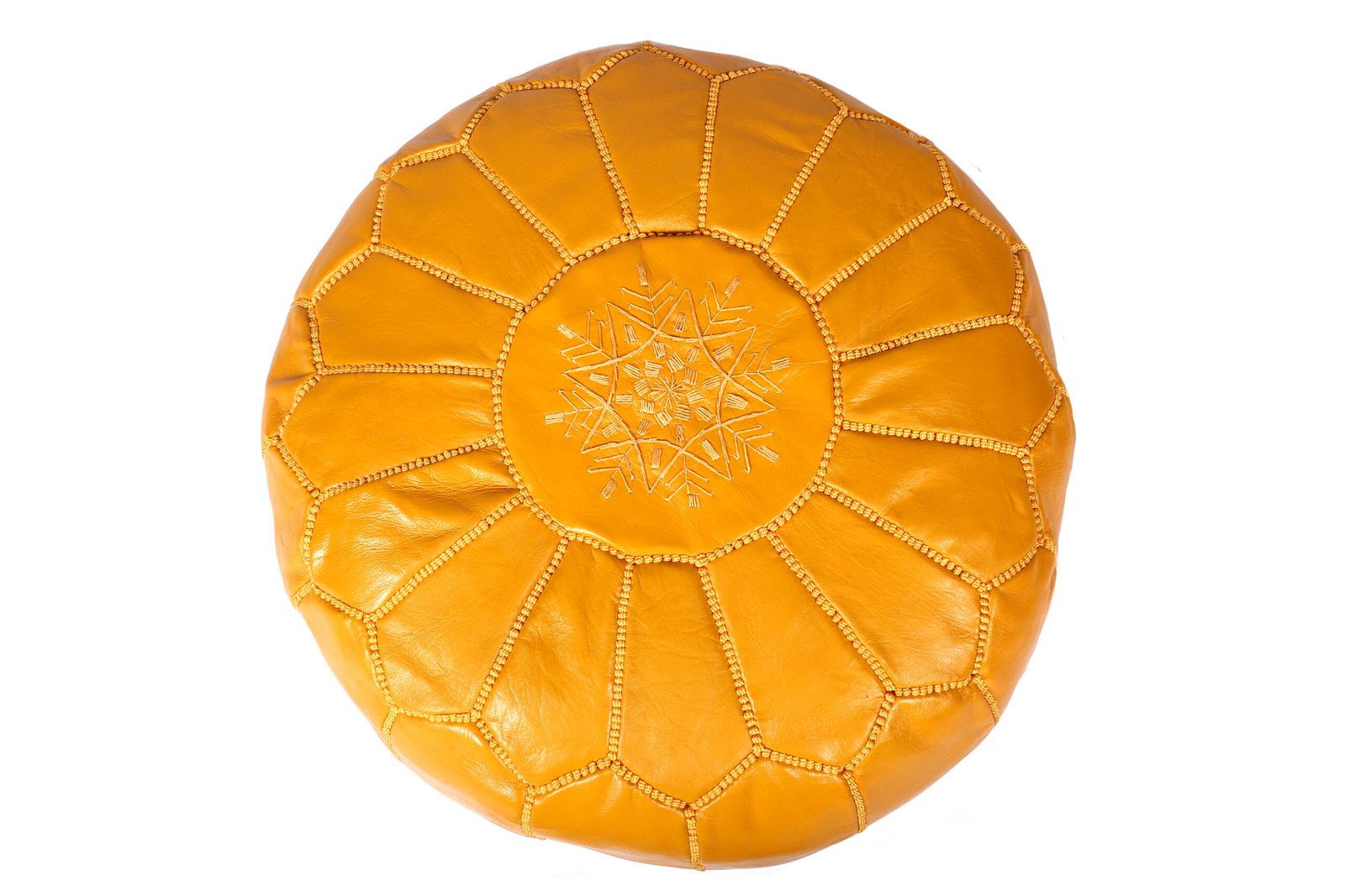 Handmade yellow pouf