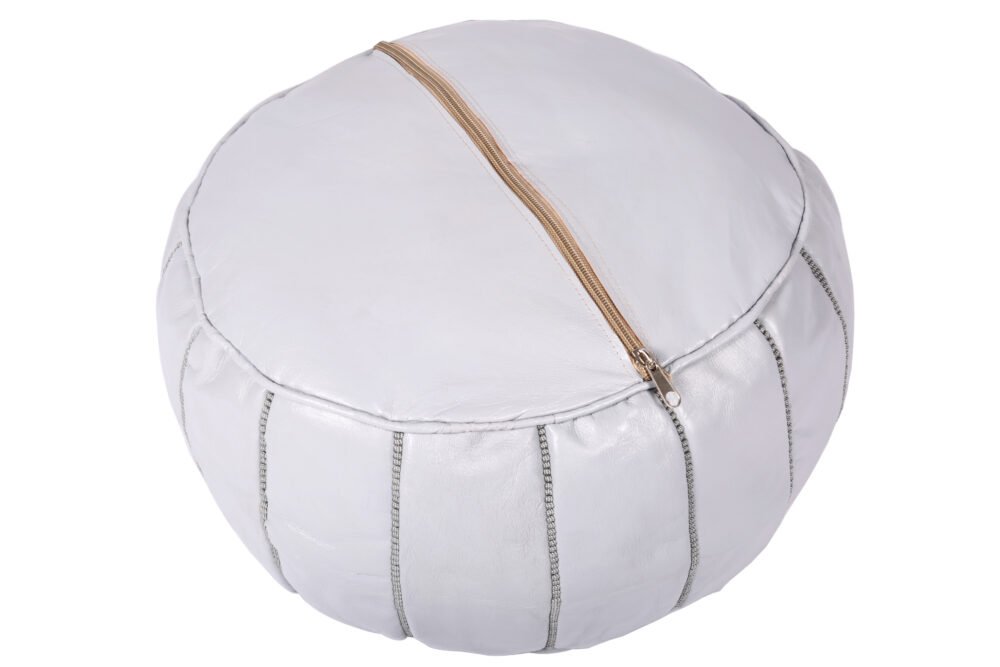 Leather pouf