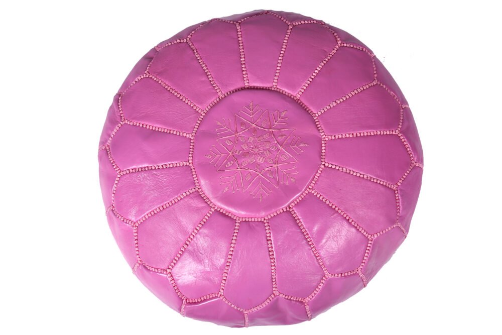Handmade pink pouf