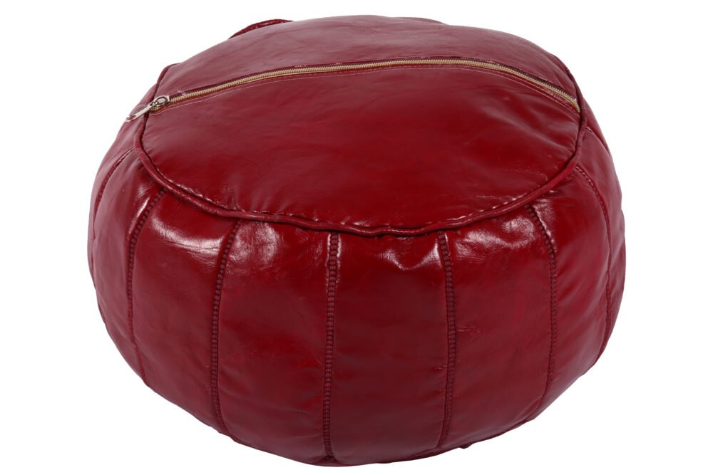 Dark Red Moroccan Pouf