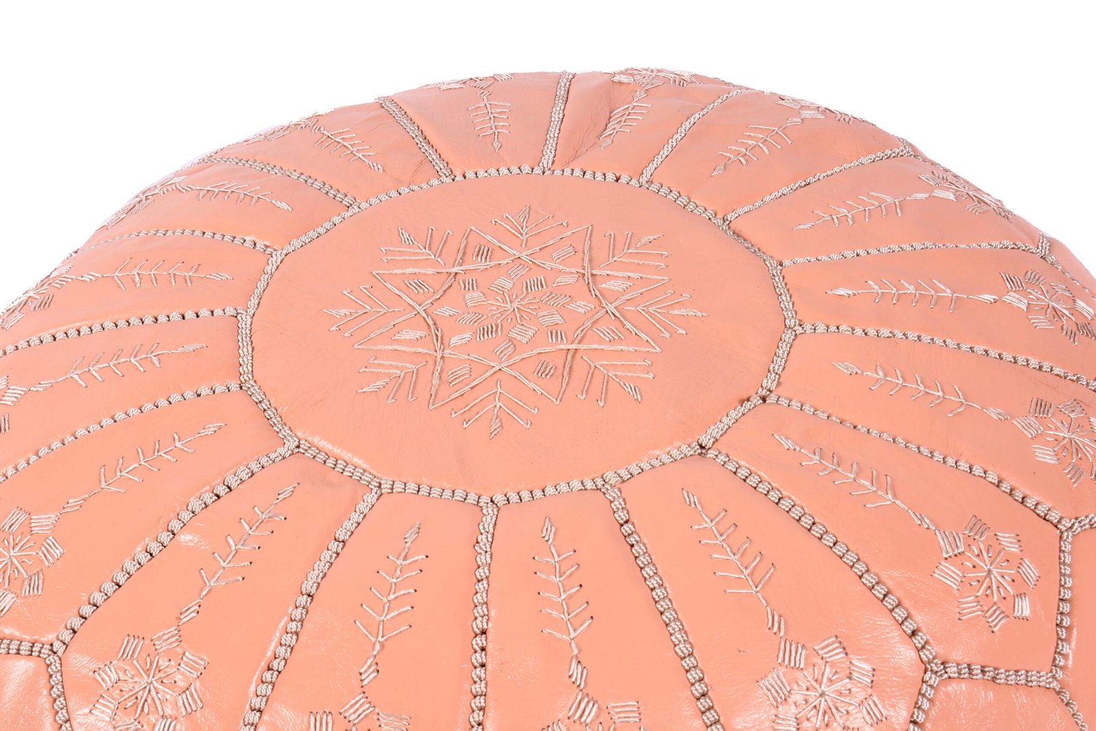 Minimal Blush Leather Pouf