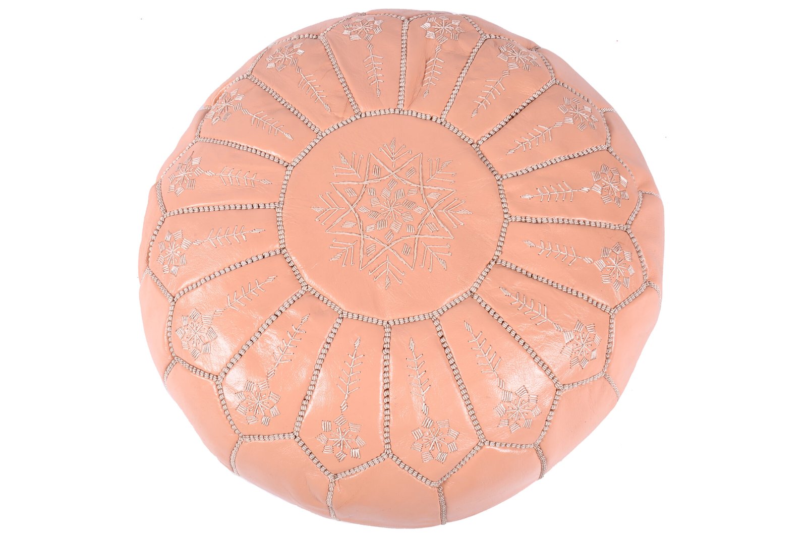 Minimal Blush Leather Pouf