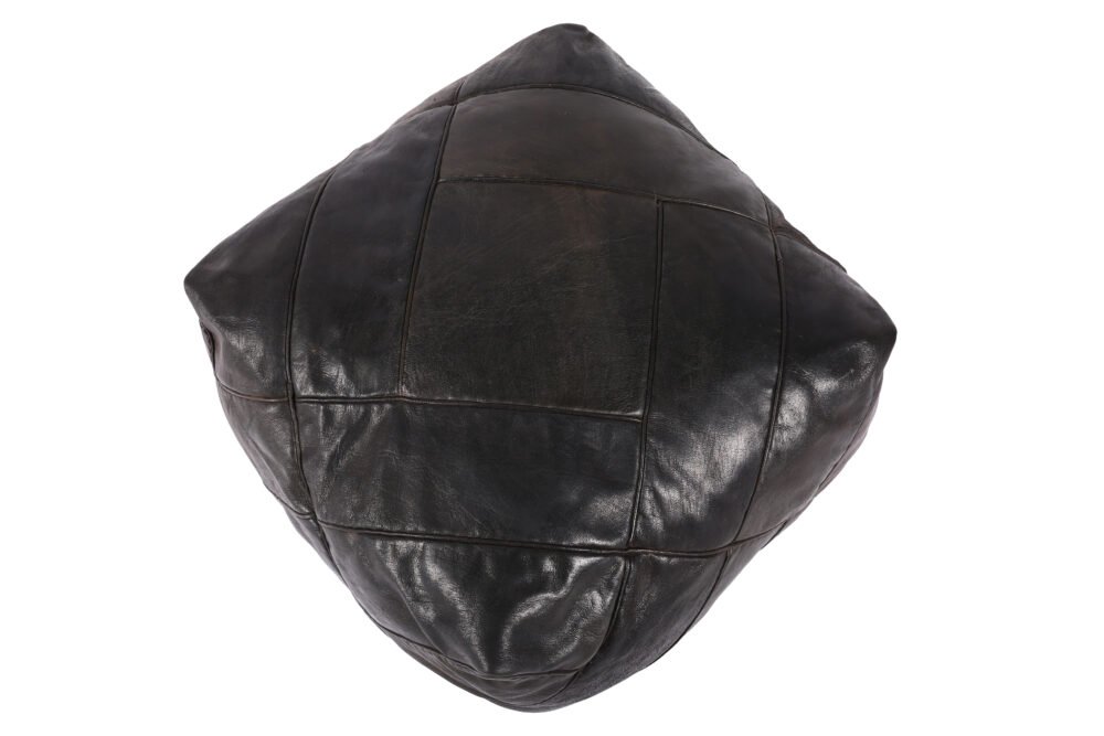 Handmade Square Moroccan Leather Pouf