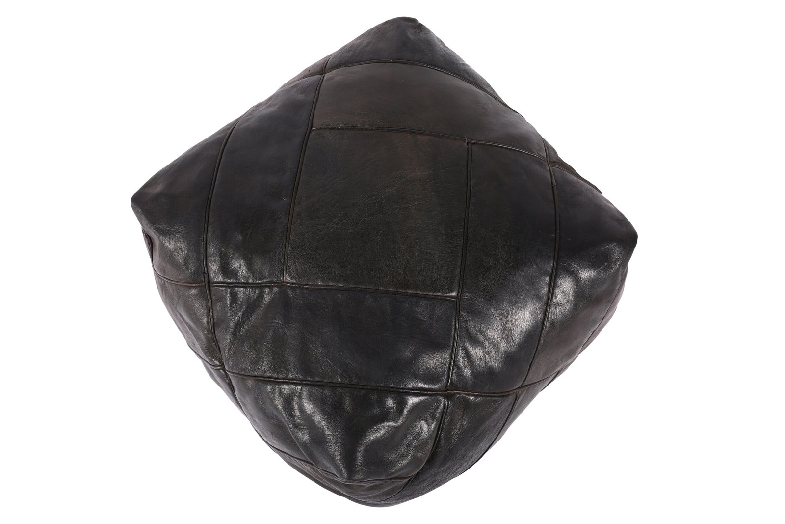 Handmade Square Moroccan Leather Pouf