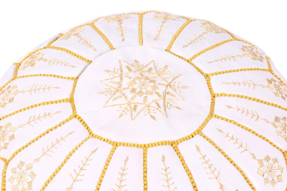 White Moroccan pouf