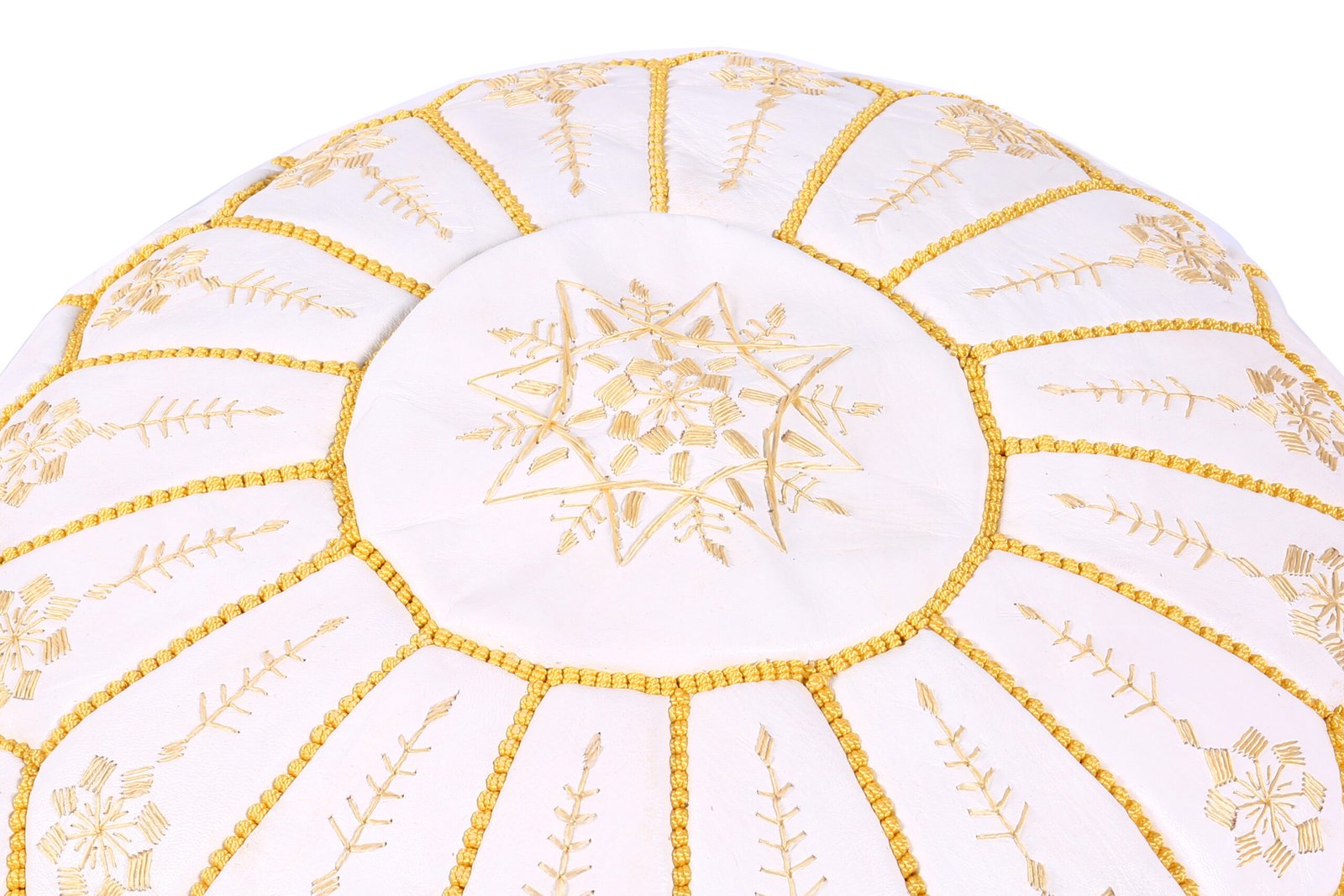White Moroccan pouf