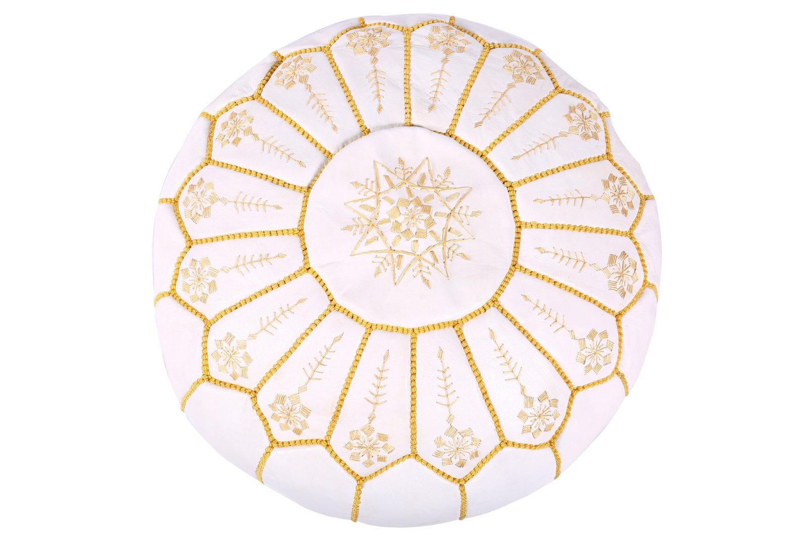 White Moroccan pouf