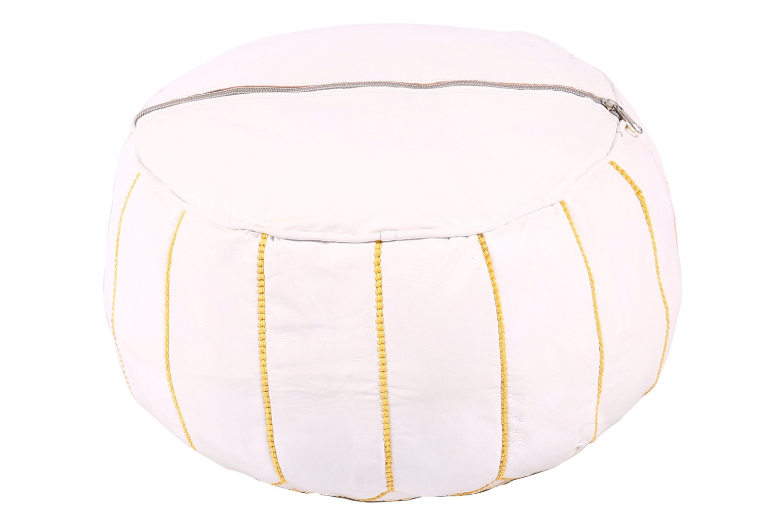 White Moroccan pouf