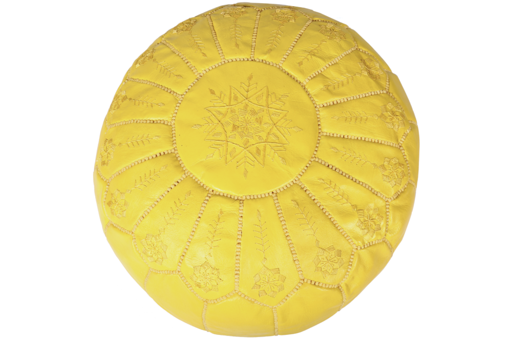 Handmade leather pouf
