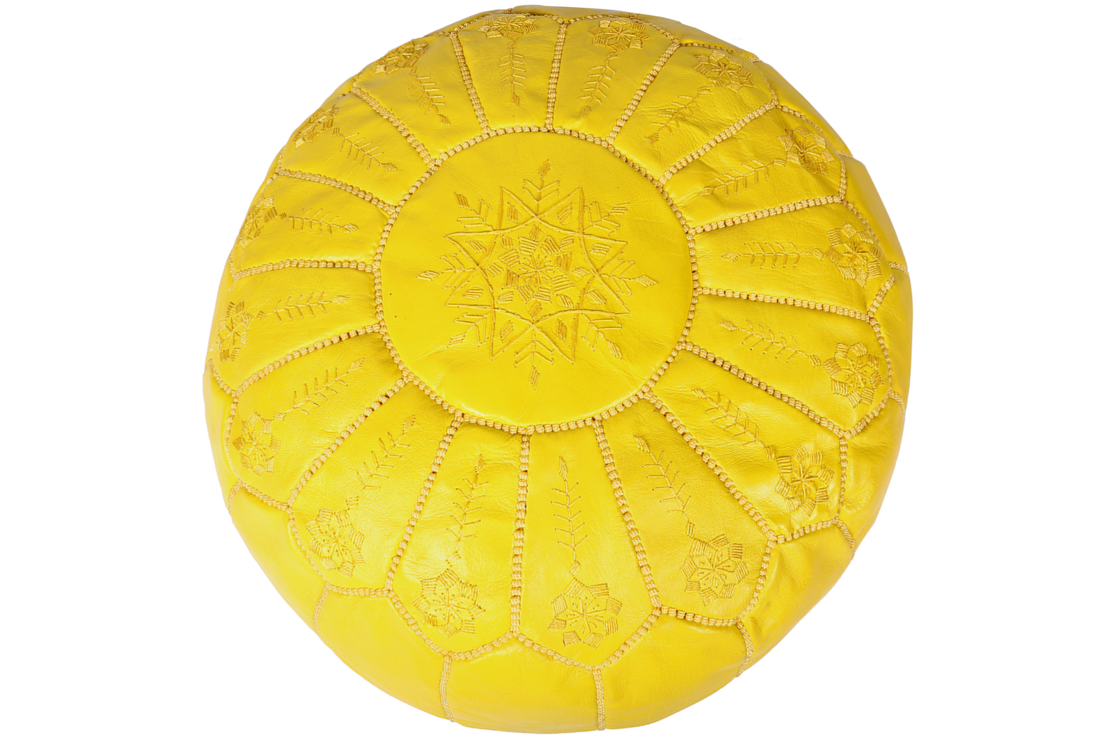 Handmade leather pouf