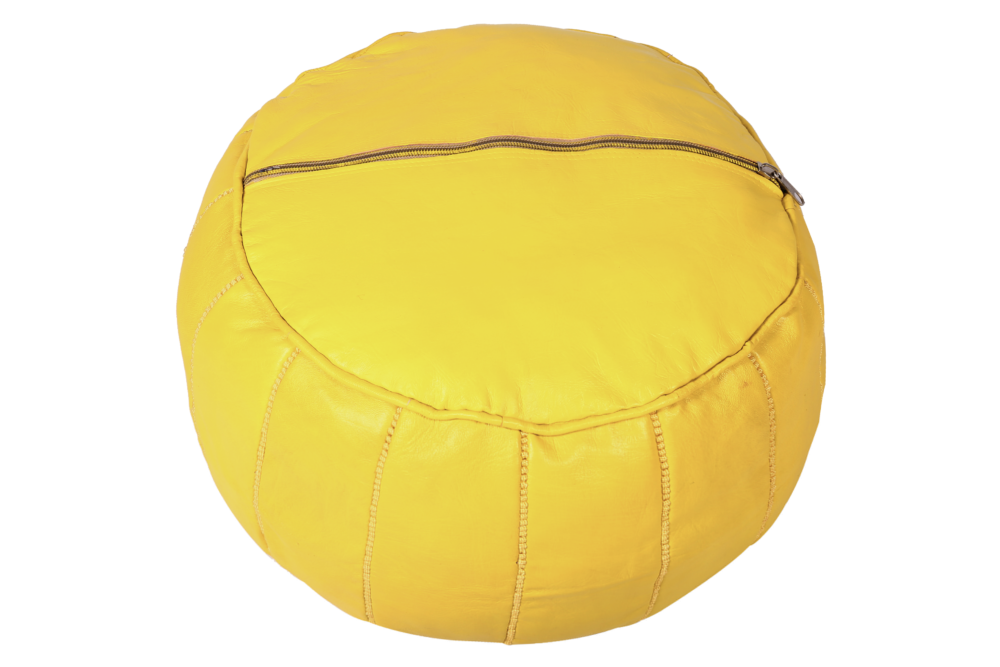 Handmade leather pouf