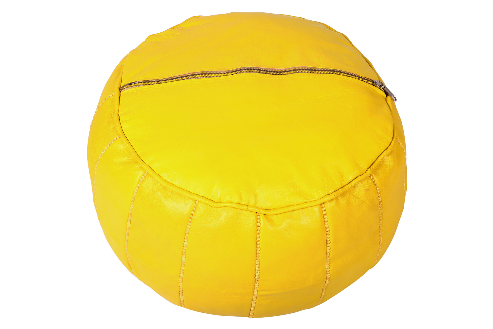 Handmade leather pouf