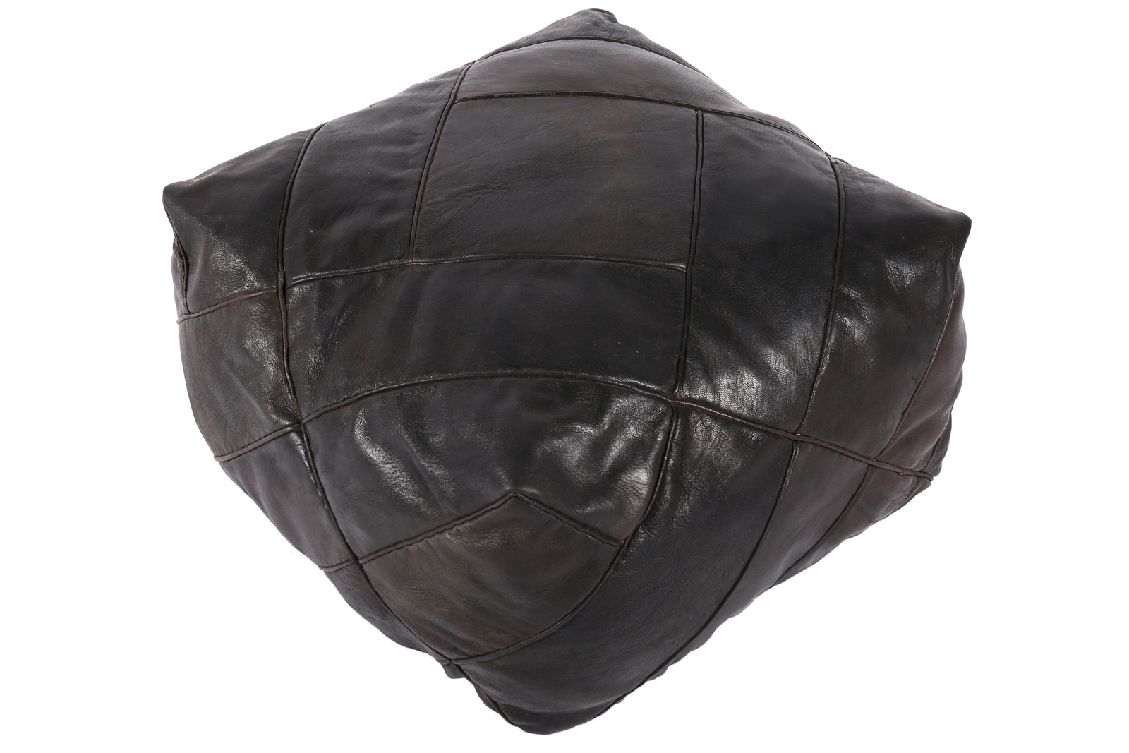 Handmade Square Moroccan Leather Pouf