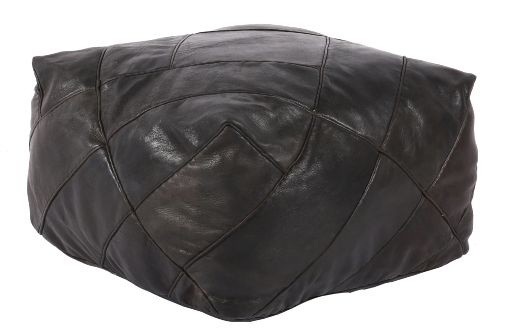 Handmade Square Moroccan Leather Pouf