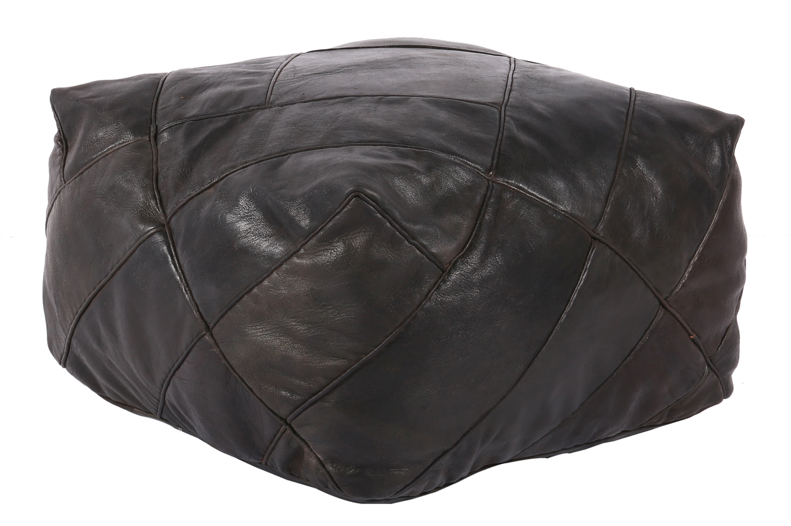 Handmade Square Moroccan Leather Pouf