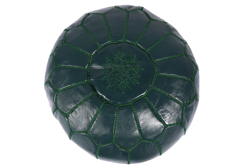 Dark Green Moroccan Pouf