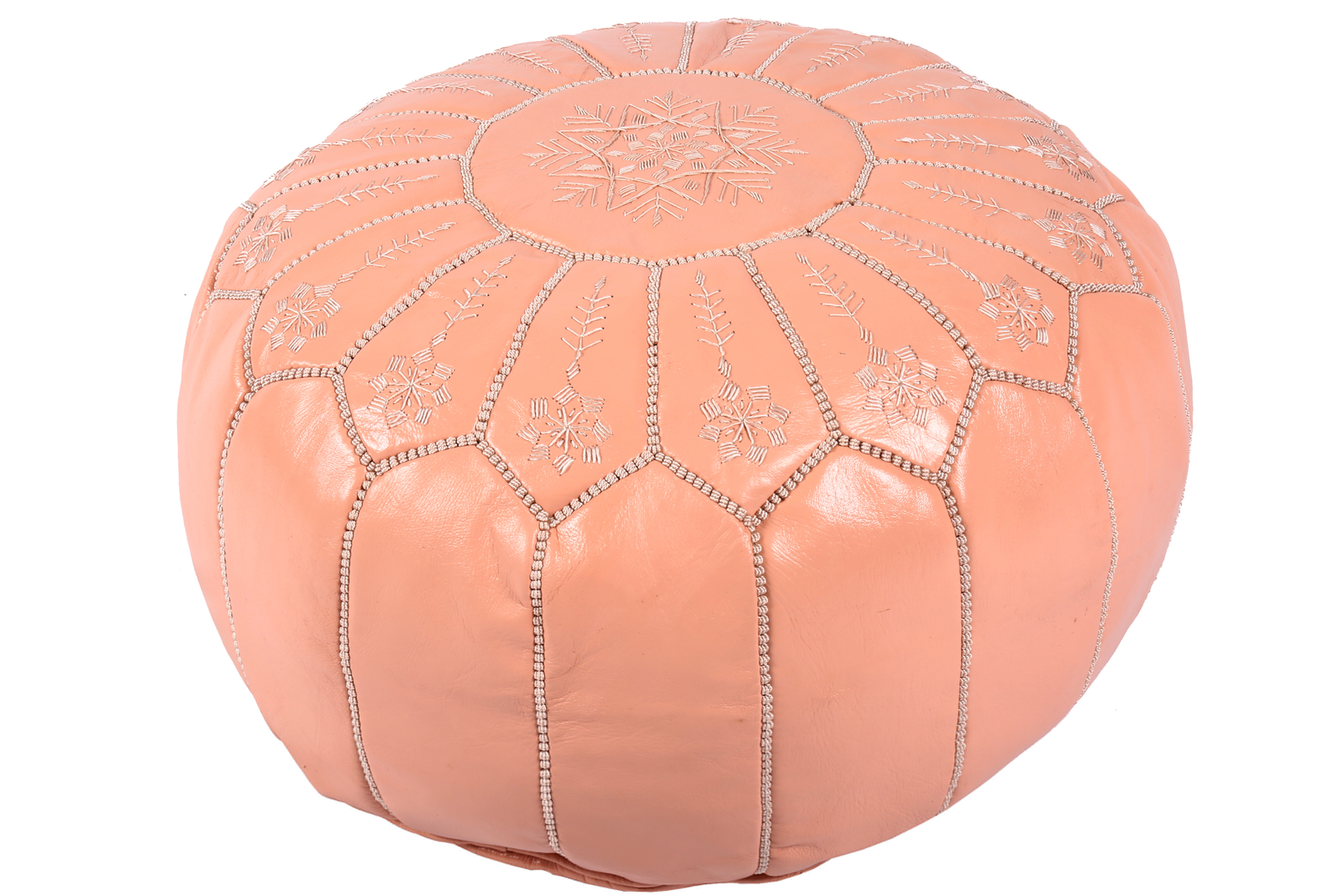Minimal Blush Leather Pouf